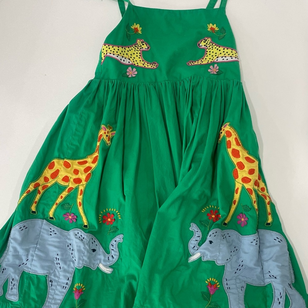 Mini Boden Bright Green Smocked Dress